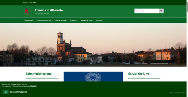 Security scan screenshot of https://www.comune.albairate.mi.it/hh/index.php