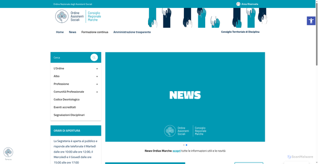 Security scan screenshot of https://www.ordias.marche.it