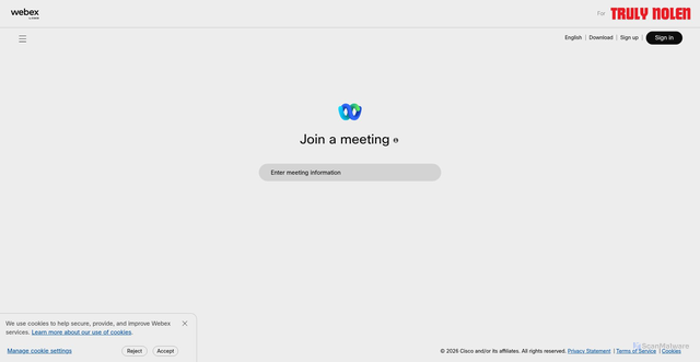Security scan screenshot of https://trulynolen.webex.com