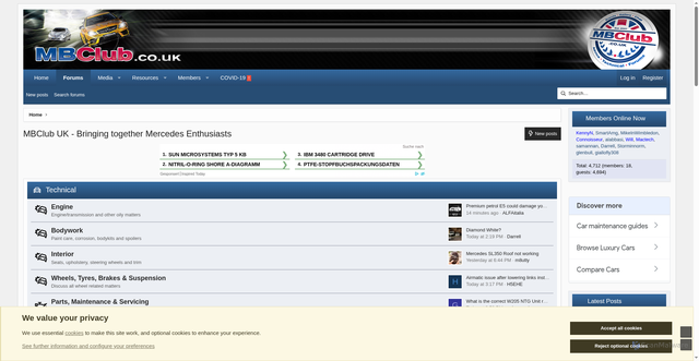 Security scan screenshot of https://forums.mbclub.co.uk