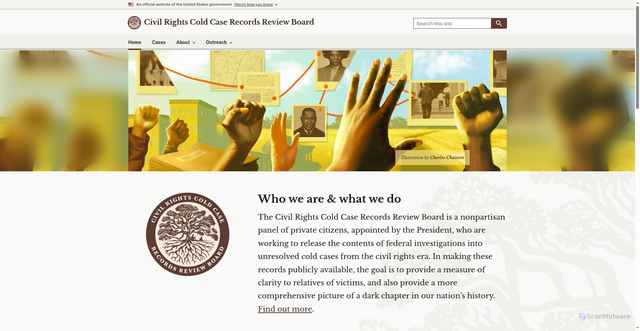 Security scan screenshot of https://www.coldcaserecords.gov/