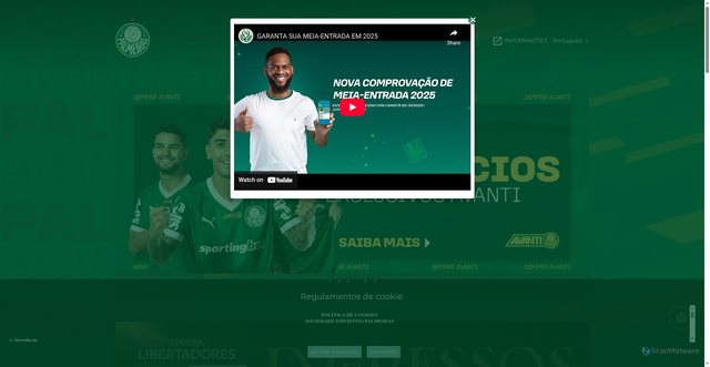 Security scan screenshot of https://ingressospalmeiras.com.br/