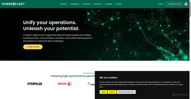 Security scan screenshot of https://powerfleet.com