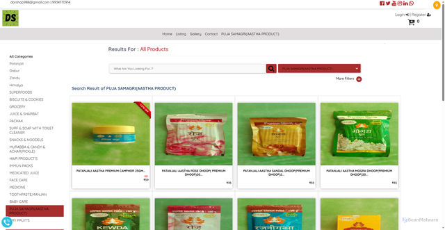 Security scan screenshot of https://dorshoponline.in/shop?cat=29662