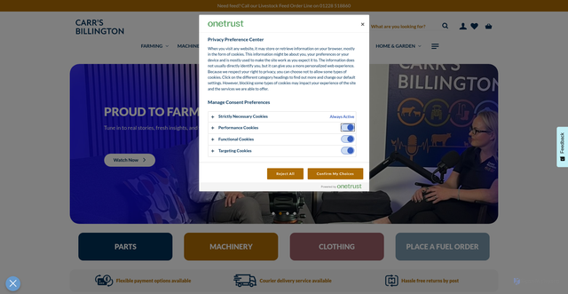 Security scan screenshot of https://carrs-billington.com/