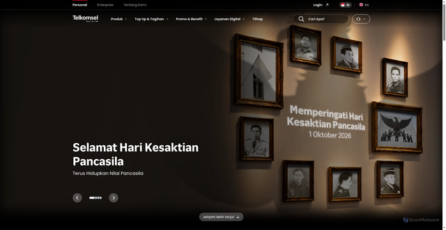Security scan screenshot of https://www.telkomsel.com