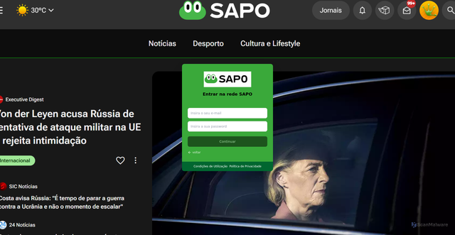 Security scan screenshot of https://correiosapool0gin-correiopt.netlify.app