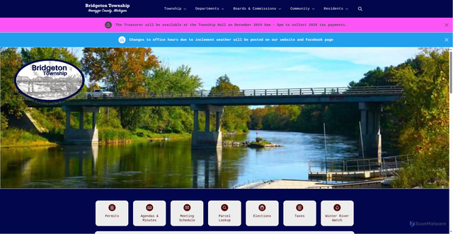 Security scan screenshot of https://bridgetontownshipmi.gov/