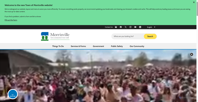 Security scan screenshot of https://www.morrisvillenc.gov/