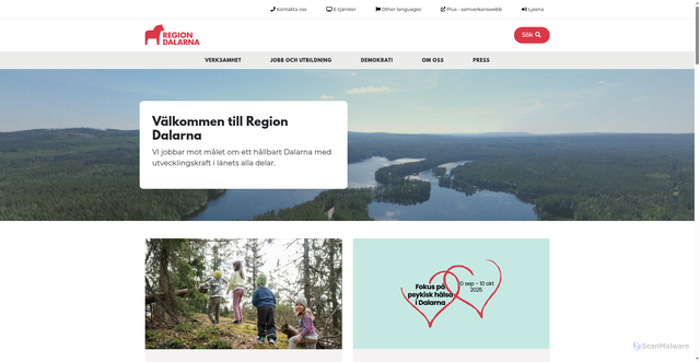 Security scan screenshot of https://www.regiondalarna.se/