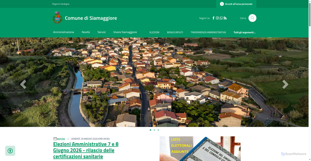 Security scan screenshot of https://www.comune.siamaggiore.or.it