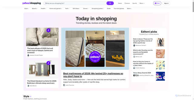 Security scan screenshot of https://mall.yahoo.com