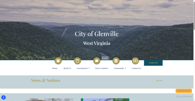 Security scan screenshot of https://glenvillewv.gov/