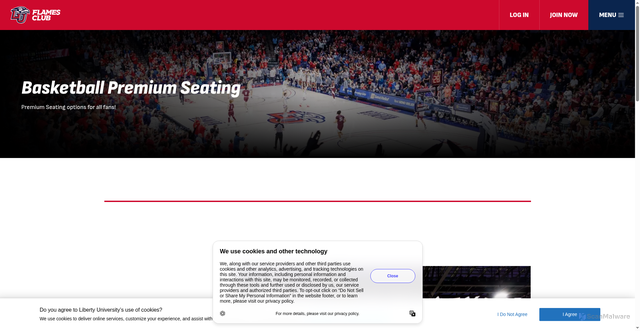 Security scan screenshot of https://libertyflamesclub.org/sports/mbbpremiumseat