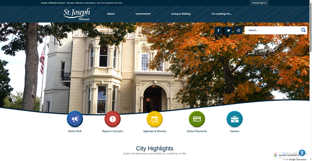Security scan screenshot of https://stjosephmo.gov/