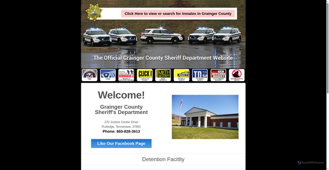 Security scan screenshot of https://www.graingercountytn.gov/
