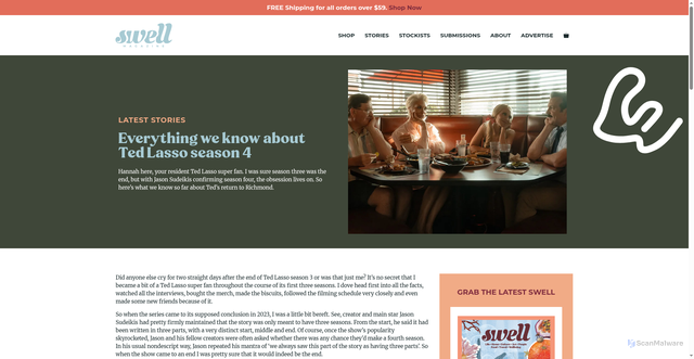 Security scan screenshot of https://swellmag.com.au/ted-lasso-season-4/