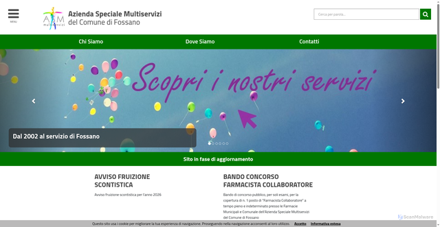 Security scan screenshot of https://www.asmfossano.it/servizi/notizie/notizie_homepage.aspx