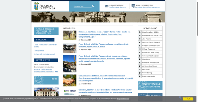 Security scan screenshot of https://www.provincia.vicenza.it/