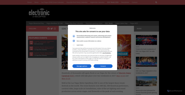 Security scan screenshot of https://electronic.vegas/edc-week-las-vegas-calendar-guide/