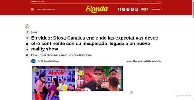 Security scan screenshot of https://2001online.com/farandula/en-video-diosa-canales-enciende-las-expectativas-desde-otro-continente-con-su-inesperada-llegada-a-un-nuevo-reality-show-2025102116160