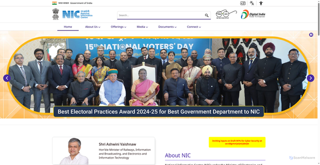 Security scan screenshot of https://www.nic.gov.in/