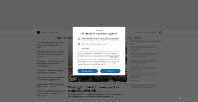 Security scan screenshot of https://www.seattletimes.com
