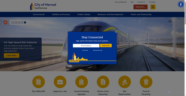 Security scan screenshot of https://www.cityofmerced.gov/