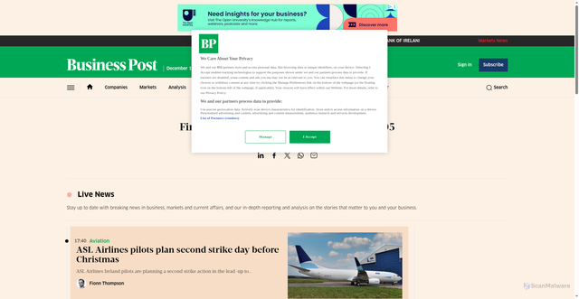 Security scan screenshot of https://www.businesspost.ie/article/fintech-firm-wealthfront-seeks-up-to-2-05-billion-valuation-in-us-ipo/