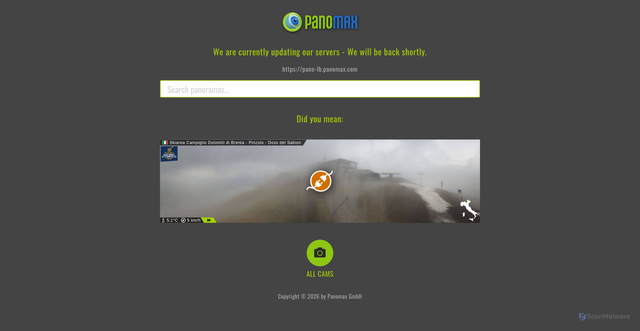 Security scan screenshot of https://pano-lb.panomax.com
