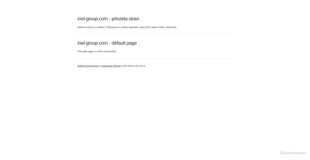 Security scan screenshot of http://inel-group.com/