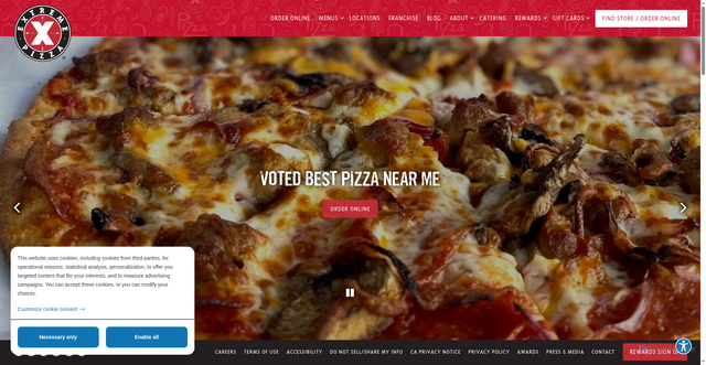 Security scan screenshot of https://www.extremepizza.com/