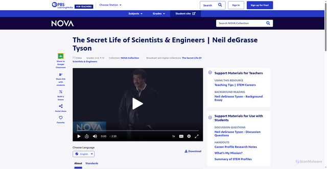 Security scan screenshot of https://mass.pbslearningmedia.org/resource/nvslos.sci.eng.tyson/neil-degrasse-tyson/