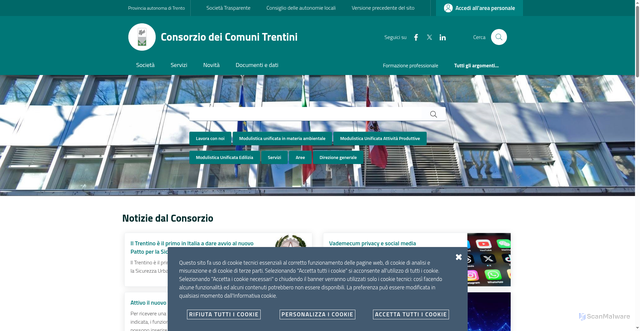 Security scan screenshot of https://www.comunitrentini.it