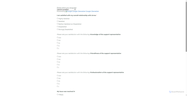 Security scan screenshot of https://arrow-digital.my.salesforce-sites.com