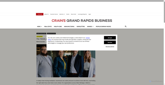 Security scan screenshot of https://www.crainsgrandrapids.com/content-studio/the-welsh-approach-partnership-based-talent-acquisition/