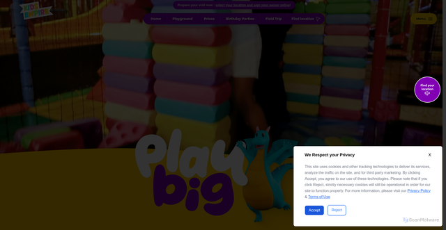 Security scan screenshot of https://kidsempire.com