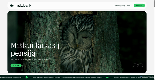 Security scan screenshot of https://miskobank.lt