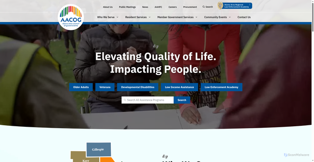 Security scan screenshot of https://aacog.gov/