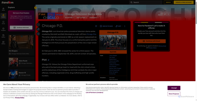 Security scan screenshot of https://chicagoshows.fandom.com/wiki/Chicago_P.D.