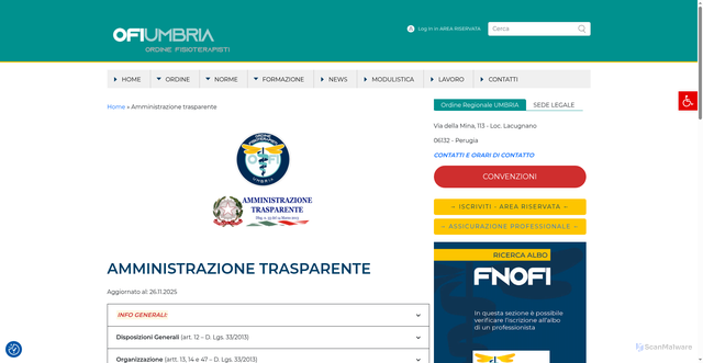 Security scan screenshot of https://www.fnofi.it/ofi-umbria/amministrazione-trasparente/