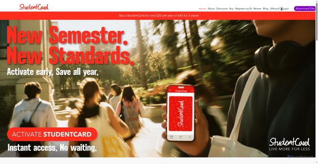 Security scan screenshot of https://studentcard.co.nz