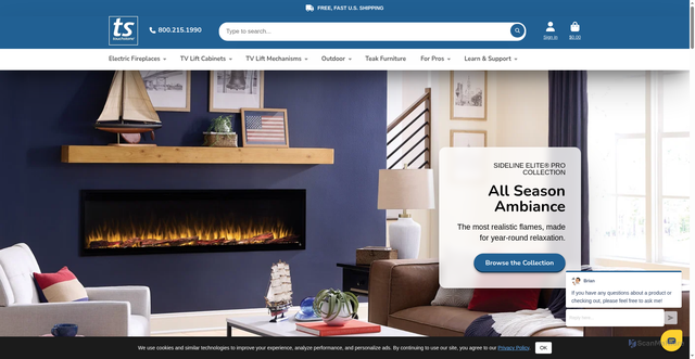 Security scan screenshot of https://www.touchstonehomeproducts.com