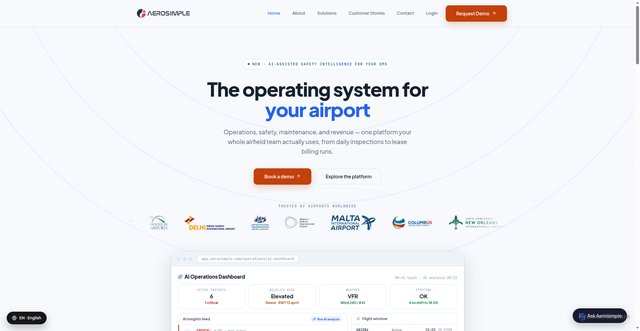Security scan screenshot of https://aerosimple.com