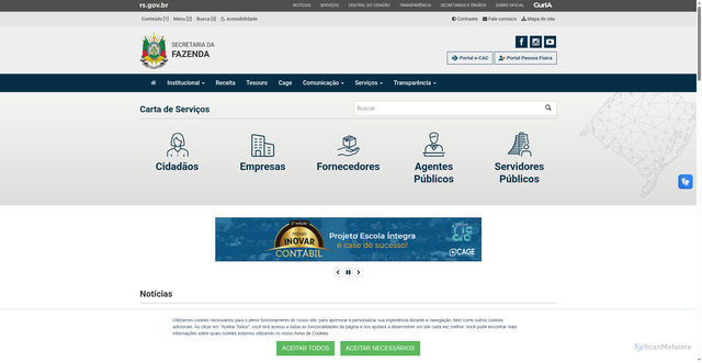 Security scan screenshot of https://sefaz.rs.gov.br