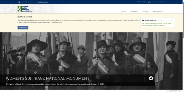 Security scan screenshot of https://www.ncpc.gov//