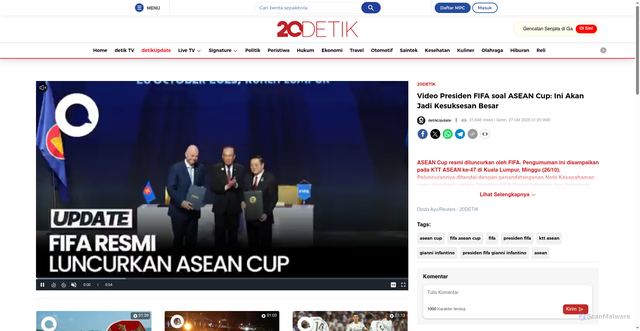 Security scan screenshot of https://20.detik.com/detikupdate/20251027-251027002/video-presiden-fifa-soal-asean-cup-ini-akan-jadi-kesuksesan-besar