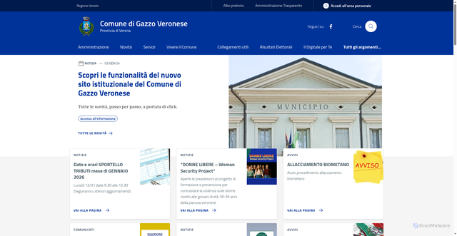 Security scan screenshot of https://www.comune.gazzo.vr.it/
