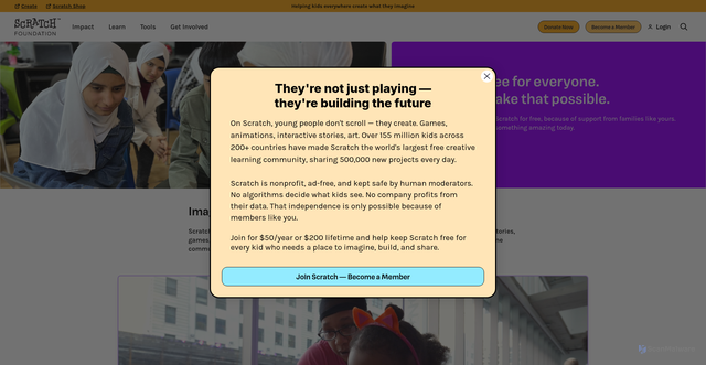Security scan screenshot of https://scratchfoundation.org