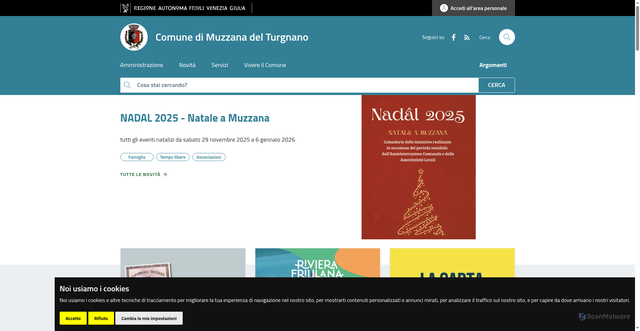 Security scan screenshot of https://www.comune.muzzanadelturgnano.ud.it/